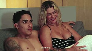 hot stepmom whispers for quiet sex so husband stays asleep