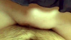Petite cutie can't handle cock rubbing her shaved pussy!