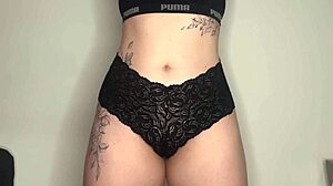 Homemade Indian Latina teases juicy cameltoe panties up close