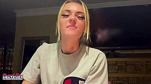 sassy skinny blonde craves cock suck then pussy pound