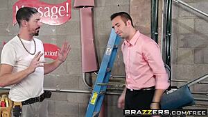 mischa brooks moans under keiran lee's dirty masseur hands at brazzers