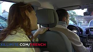 French redhead emy russo bends for european taxi driver hard pussy fuck