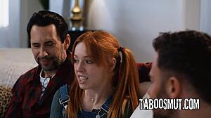 pervy stepdad n social worker double penetrate skinny redhead stepdaughter hard