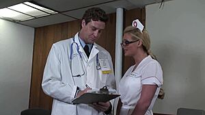 Blonde milf overpowers doctor in intense bedroom showdown