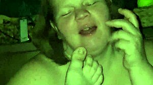 i deepthroat his cock then suck his toes loving every bit as his milf slut