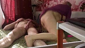 Married Mature Wife Sucks Huge Cock Cowgirl Rides Husband Close-Up