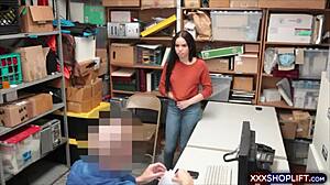 ever wonder what happens when a cute brunette shoplifter gets caught and fucked hard?