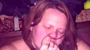 i deepthroat his cock then suck his toes loving every bit as his milf slut