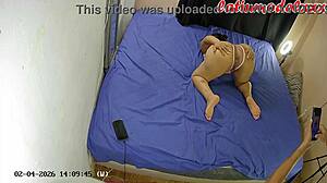 big ass milf slips into tiny pink lingerie backstage before the action