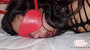 pregnant savannah tied blindfolded takes rough pounding cum flooding her mouth... oof!