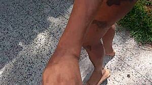 Ayun and Panteraslindas mix ebony latina anal with trans deepthroat in hot lesbian action