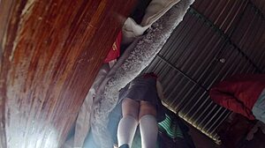 Curvy student Latina teases stepdad with upskirt lingerie before studying
