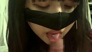 japanese cutie's sloppy tongue blowjob unloads in her mouth