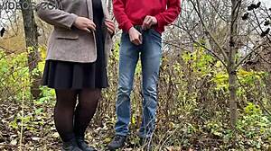 fat mother-in-law dominates the piss fetish outdoor in pantyhose