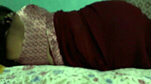 Mysterious Sanjana Aunty Teases Ass in Tight Maroon Saree