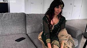 aaliyah yasin sucks stepbro's huge cock moaning during eid wet blowjob