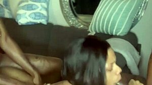 our threeway with ebony babe's juicy big pussy lips creampied hard and wet!