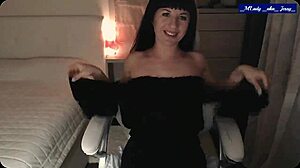 jessy milf strips teases perky tits clit pussy