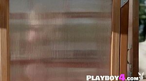 Bubble butt blonde teen Kiara Cole strips lingerie to expose petite tits