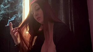 Artemisia, those italian milf big tits nipples look so sexy smoking in slow motion