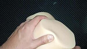 Homemade fuck doll bent over desk doggystyle then deep creampie everywhere