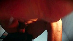 Sexy Muscular Bodybuilder Jerks Monster Cock with Feet and Ass from Below