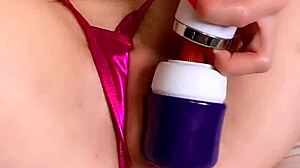god damn, this horny blonde milf lenushka rams that huge dildo so deep she squirts everywhere!!