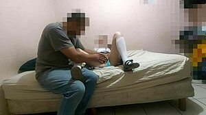 Innocent teen student visits teacher for extra lessons but gets homemade dick pounding her tight chochito!
