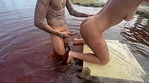 vazou na net! me and my skinny nudist friend baring shaved pussies on beach for raw bareback banging by huge cocks.