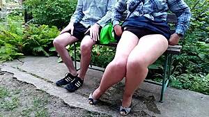 Fetishist stepson bangs lustful stepmom in public park
