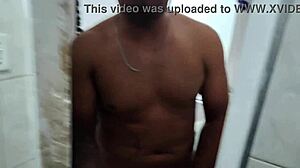 Half-Bro Makes Sis Suck Cock in Shower Hiding from Parents