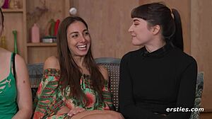 Lesbian babes dive into toys licking pussies up close!!