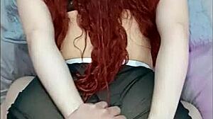 curly redhead pawg's wet pussy pounded raw doggystyle in sheer lingerie pov 🇨🇴🍆
