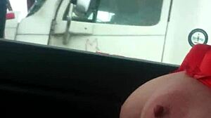 aussiefox flashes her tits teasing truckers on the road 🚛😉