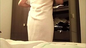 Spy Cam Catches Stepsister's Tits and Pussy Flash While Changing After Shower!