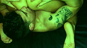 Jason and naughty redhead Agatha pickup for hardcore doggystyle muff diving on bed