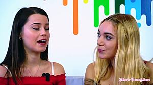 Real FFM Threesome Casting Two Horny Submissive Big Tit Teens