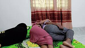 Desi Wife Lets Milf Friend Share Husband's Cock in Kitchen