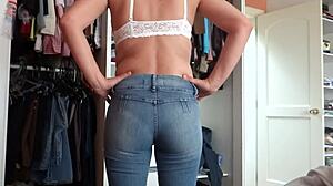 i secretly film stepmom dressing up flashing her big ass then show my hard cock she smiles back