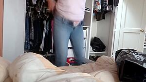 i secretly film stepmom dressing up flashing her big ass then show my hard cock she smiles back