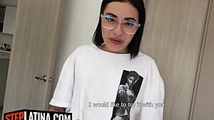 big ass latina teen stepdaughter rides stepdaddy monster cock pov cowgirl bent over closeup