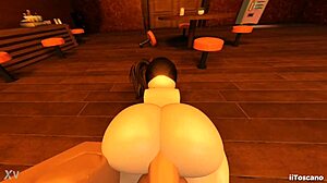 Sneaky Big Cock Slut Fuck Right In The Crowded Bar.