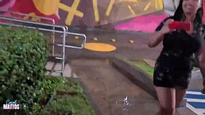 Fast Food Run Turns Bisexual with Outdoor Lesbian Natural Tits Public Play