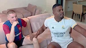 Vinicius Jr sneaks his cock into tight Asian virgin while cuckold steps away to bathroom