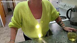 kiwi milf sub laps spilled wine from everywhere after master's messy domination play