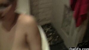 blonde teen sneaks masturbation and cock sucking into her steamy bathtub session