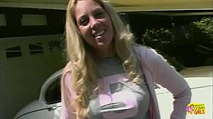 Blonde Lesbian Slut Rides Strapon Doggystyle to Outdoor Orgasm in Casting