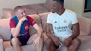 Vinicius Jr sneaks his cock into tight Asian virgin while cuckold steps away to bathroom