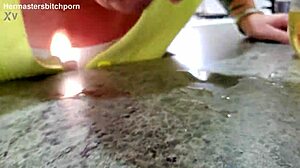 kiwi milf sub laps spilled wine from everywhere after master's messy domination play