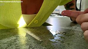kiwi milf sub laps spilled wine from everywhere after master's messy domination play